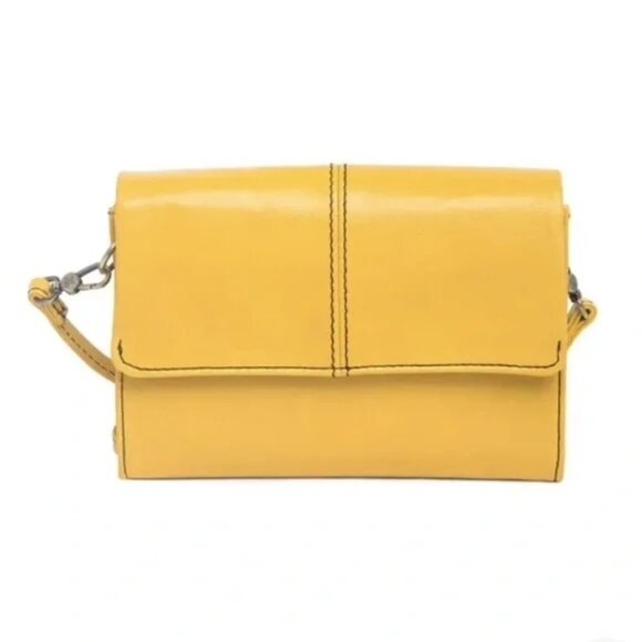 HOBO Jetty Convertible Leather Shoulder Bag, Mustard Yellow/Sunflower NWT - Picture 4 of 5